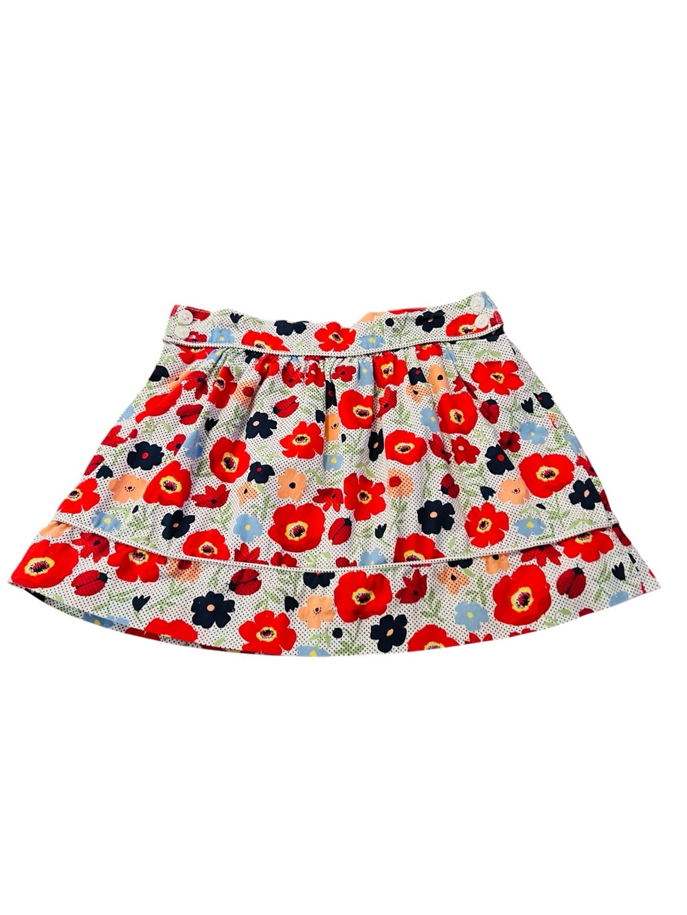 Janie and Jack Floral Skirt in Red, Navy, Light Blue Size 3T